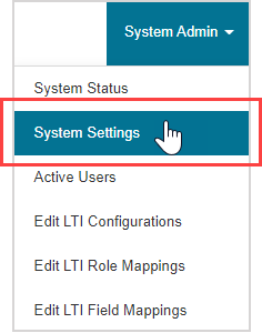 System Settings is second option under System Admin menu on the System Homepage.